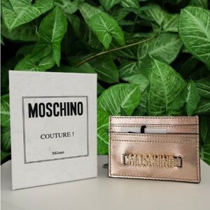 New Moschino Rose Gold Card Holder